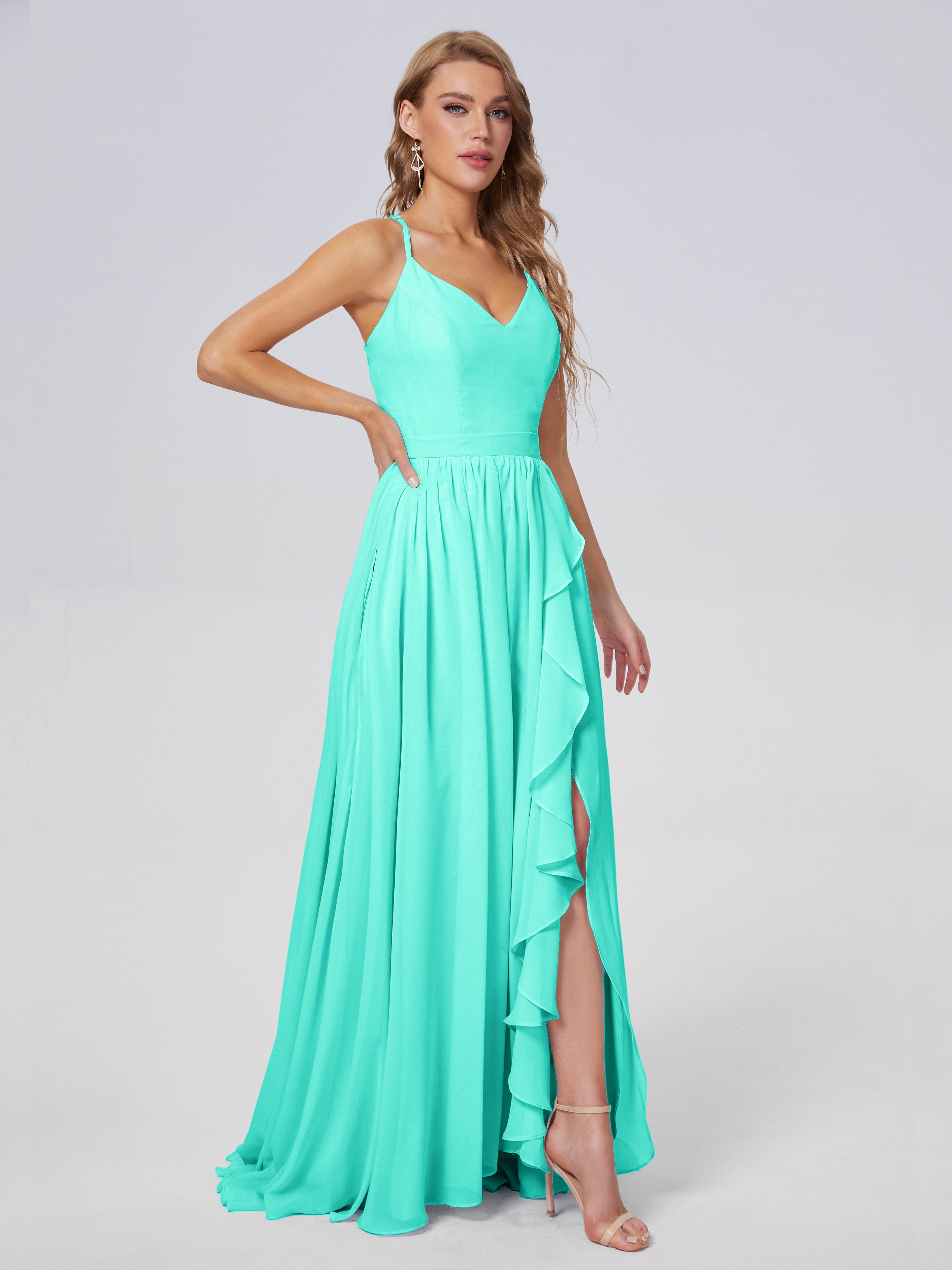 Robes De Demoiselle D'Honneur Spa Asymétrique Mousseline Robes Demoiselle D'Honneur