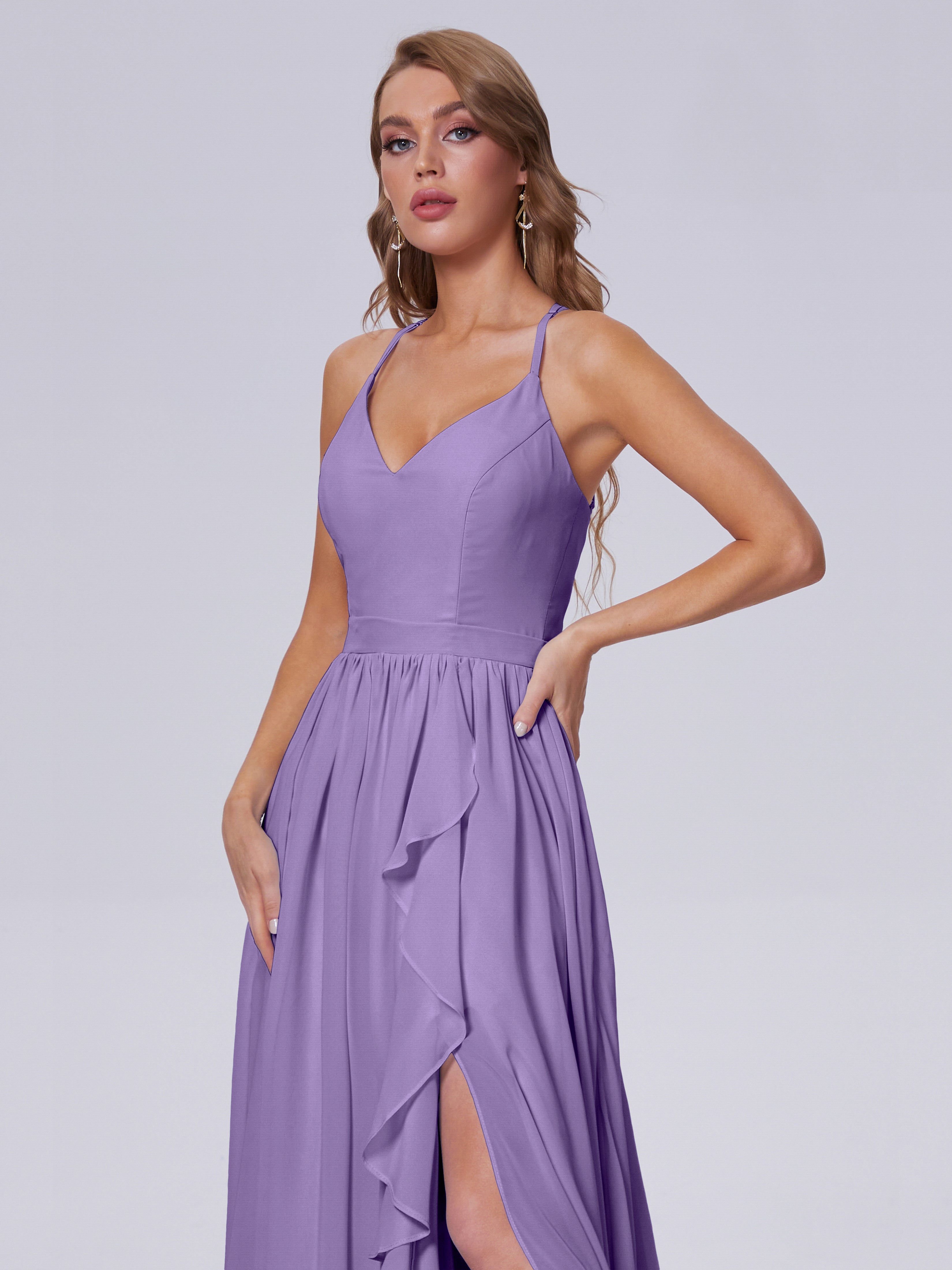 Robes De Demoiselle D'Honneur Tahiti Asymétrique Mousseline Robes Demoiselle D'Honneur