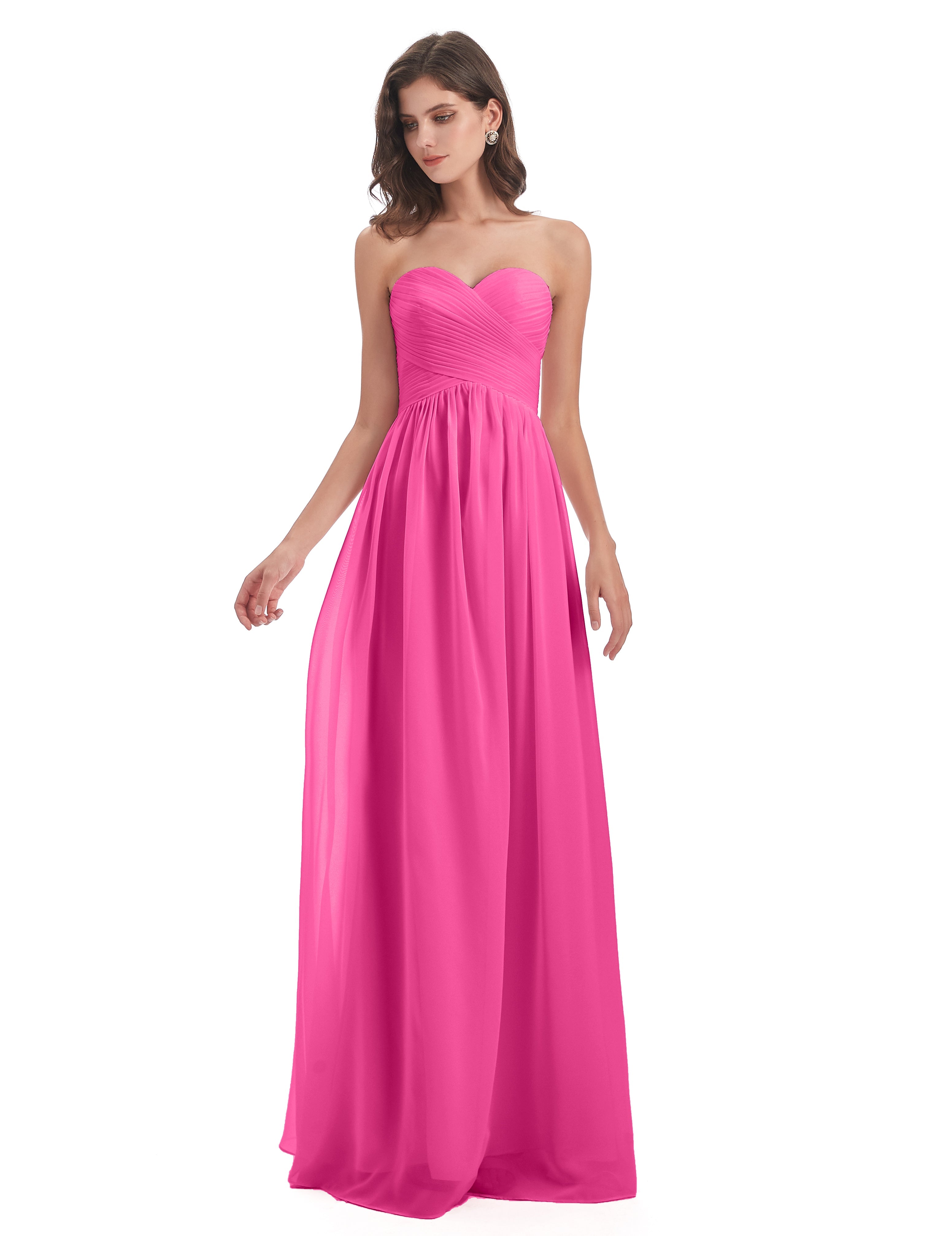 Robe Demoiselle D Honneur Azalée Col Coeur Sans Manche Mousseline Robes Demoiselle D'Honneur
