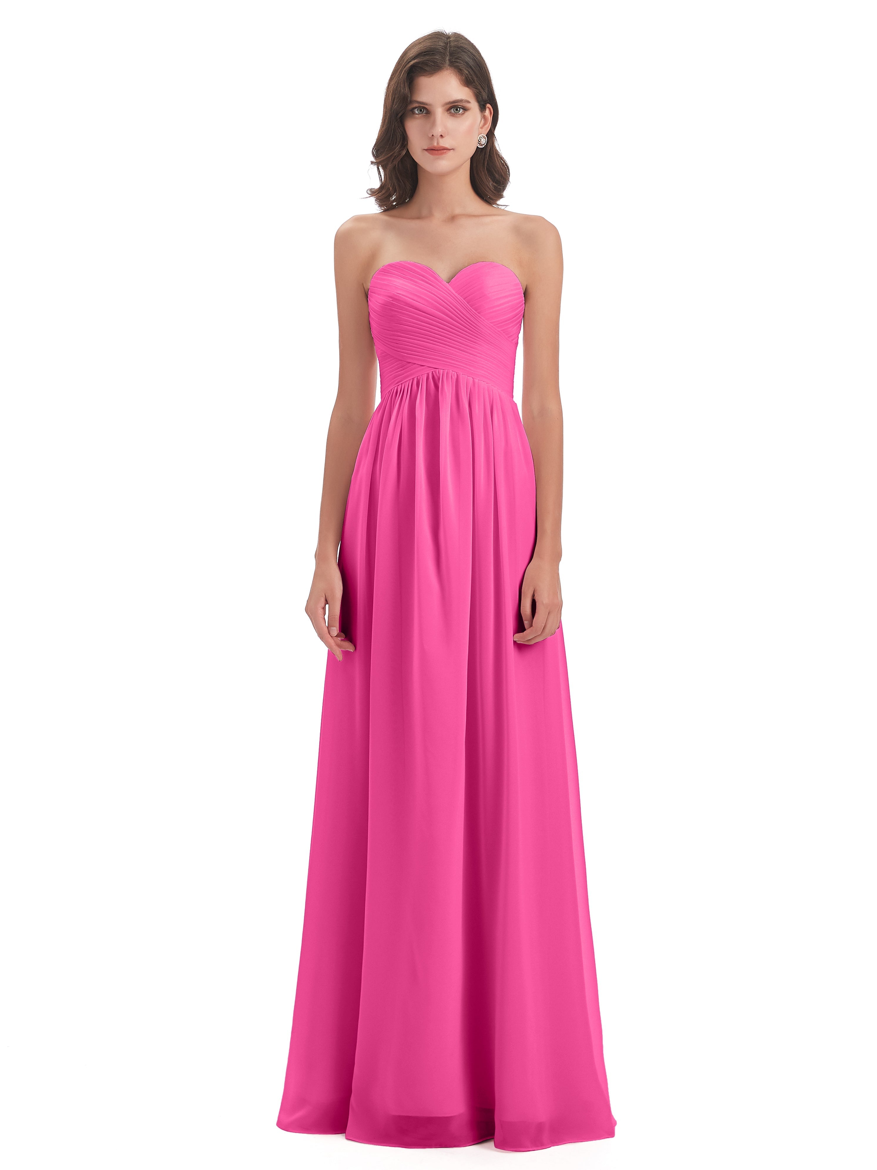 Robe Demoiselle D Honneur Azalée Col Coeur Sans Manche Mousseline Robes Demoiselle D'Honneur