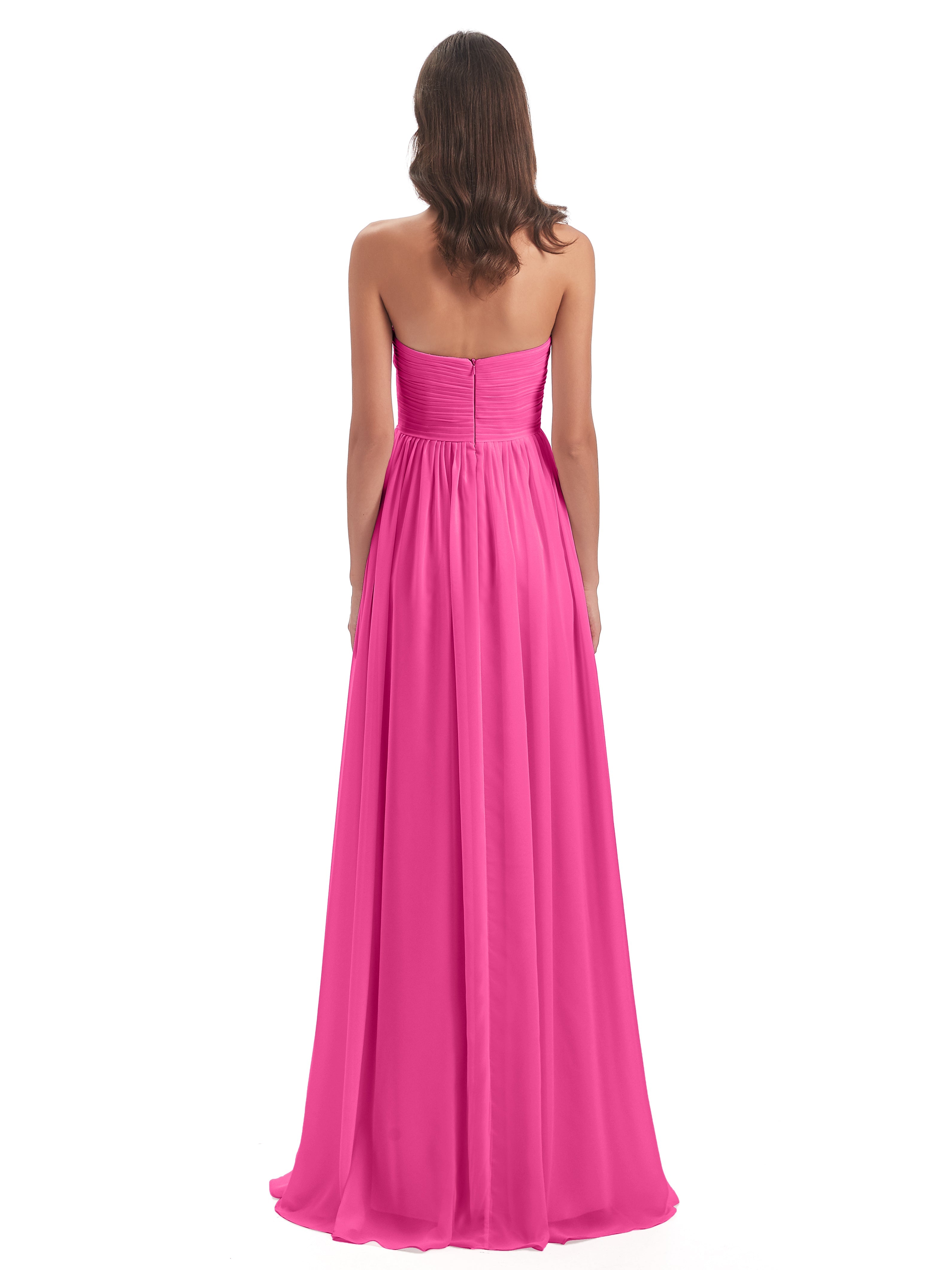 Robe Demoiselle D Honneur Azalée Col Coeur Sans Manche Mousseline Robes Demoiselle D'Honneur