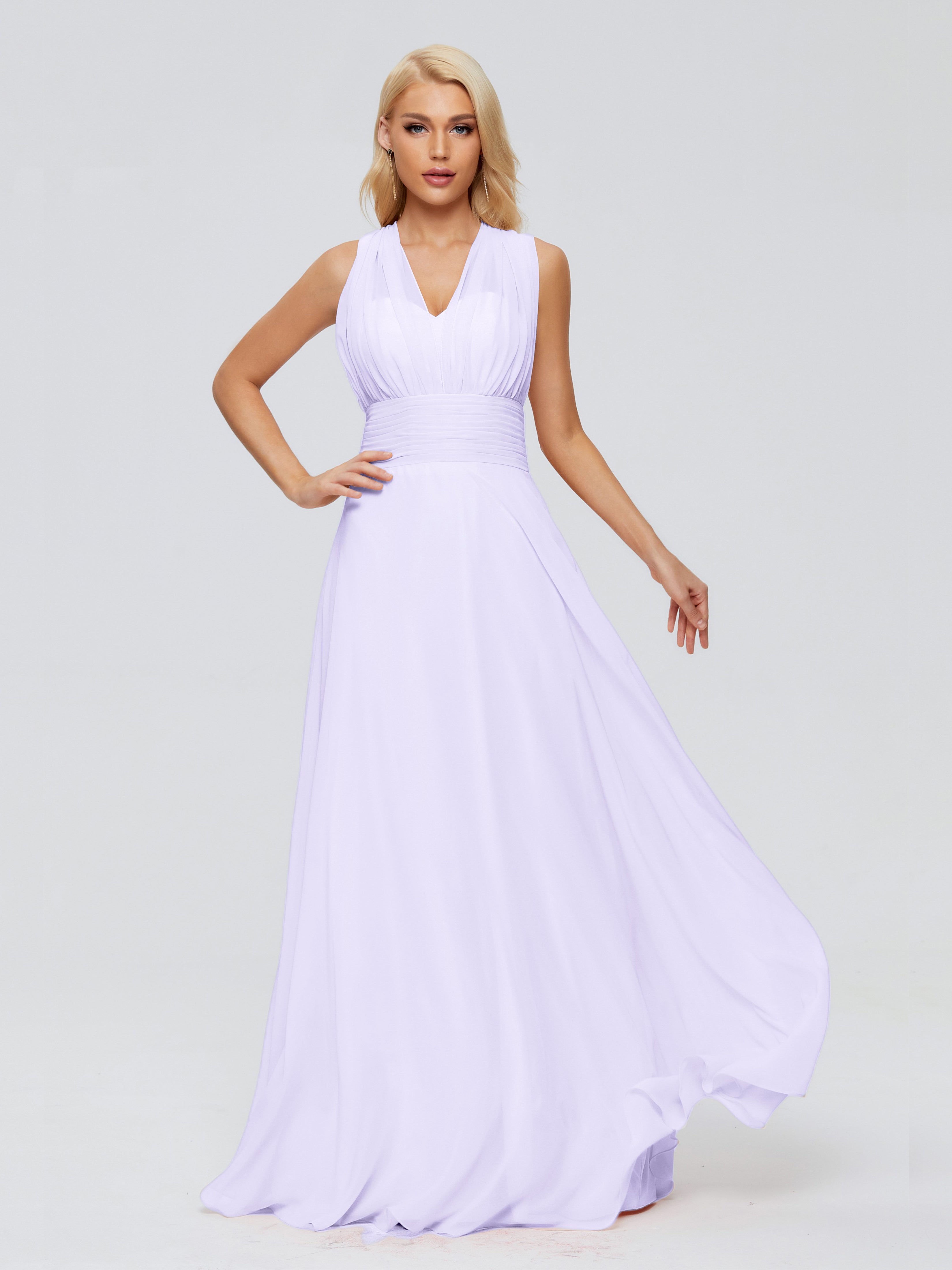 Robe De Demoiselle D Honneur Lilas Trapèze Bretelle Ruban Mousseline Robes Demoiselle D'Honneur