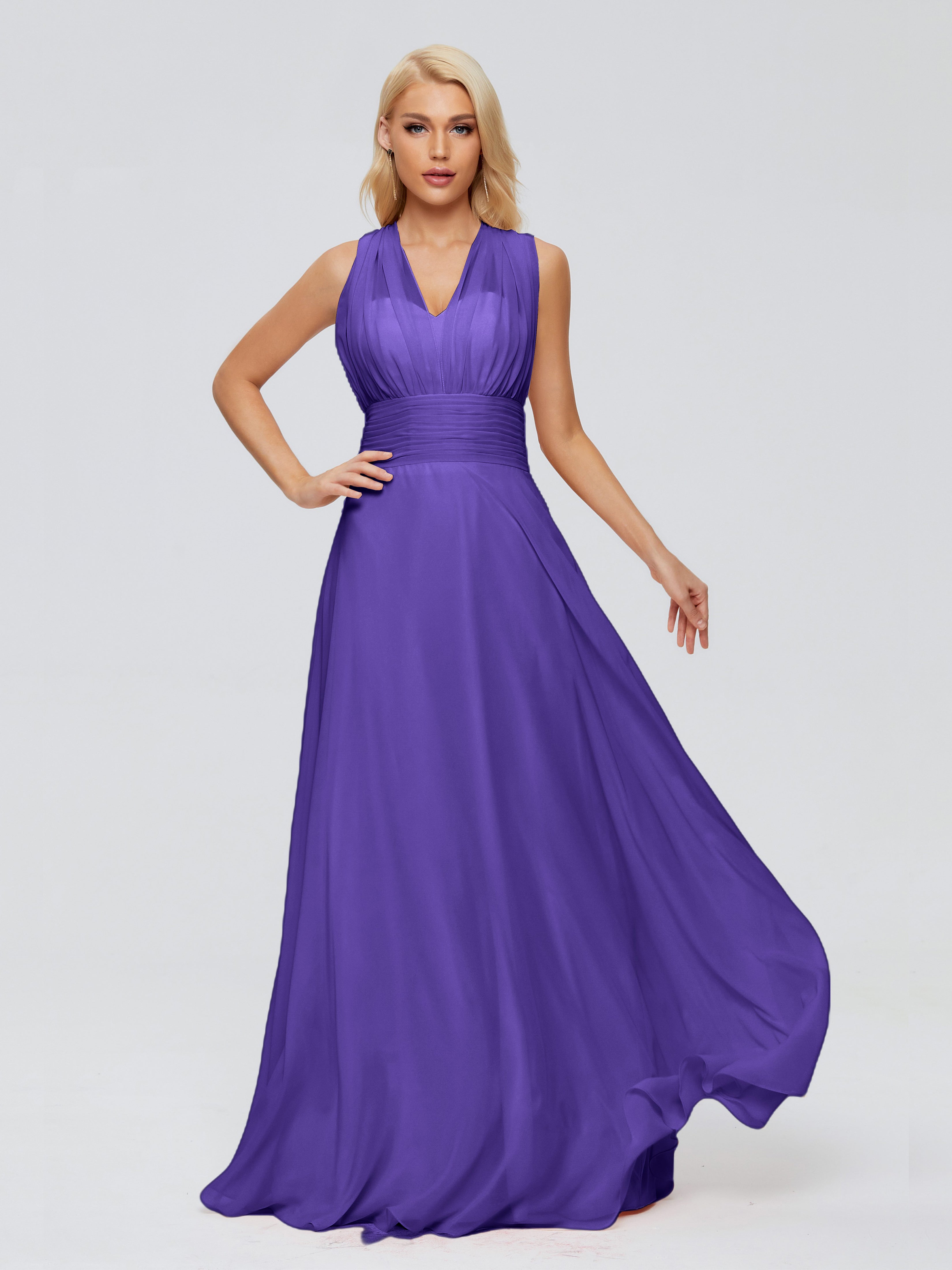 Robes De Demoiselle D'Honneur En Régence Trapèze Bretelle Ruban Mousseline Robes Demoiselle D'Honneur