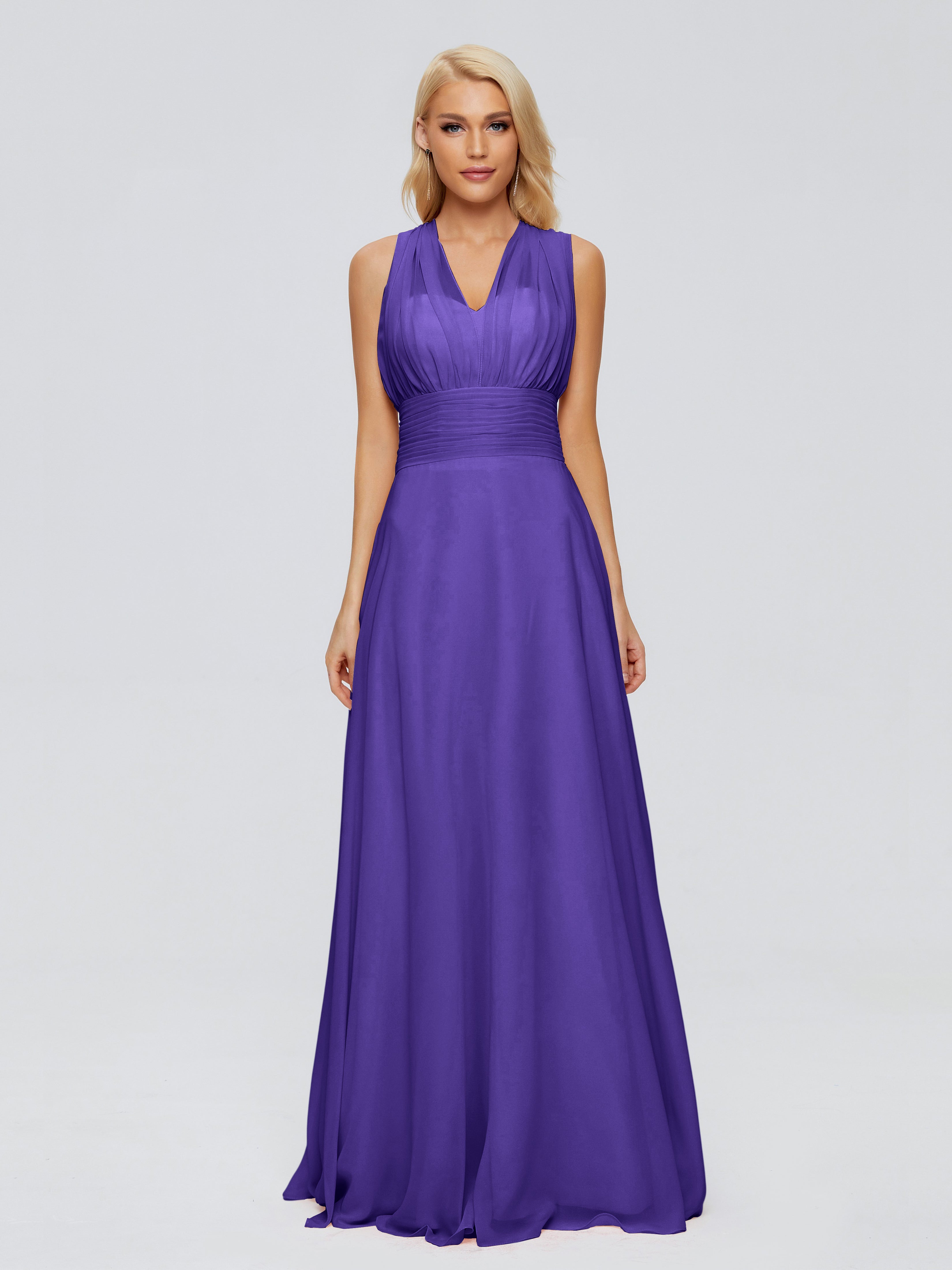 Robes De Demoiselle D'Honneur En Régence Trapèze Bretelle Ruban Mousseline Robes Demoiselle D'Honneur