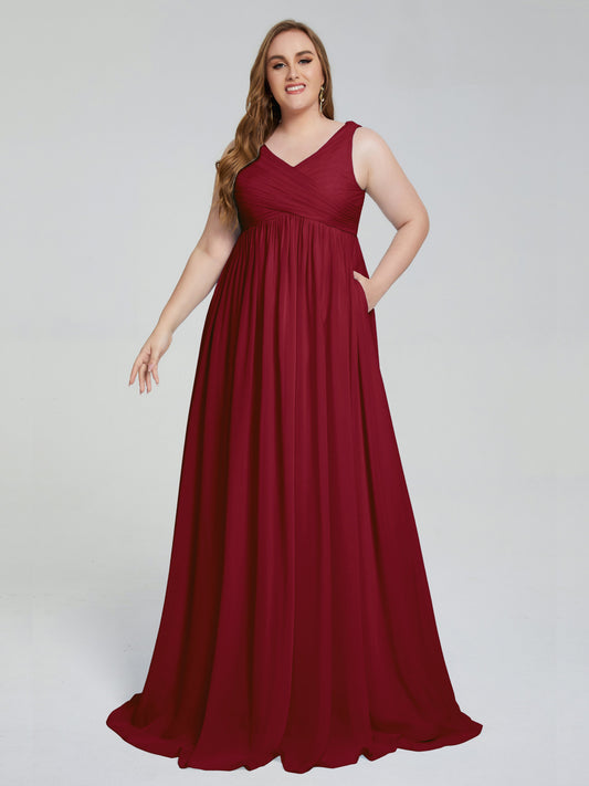 Robe De Soirée Bordeaux Formelle - Taille L (10-12) - Demoiselle D'honneur - Occasion Excellent état