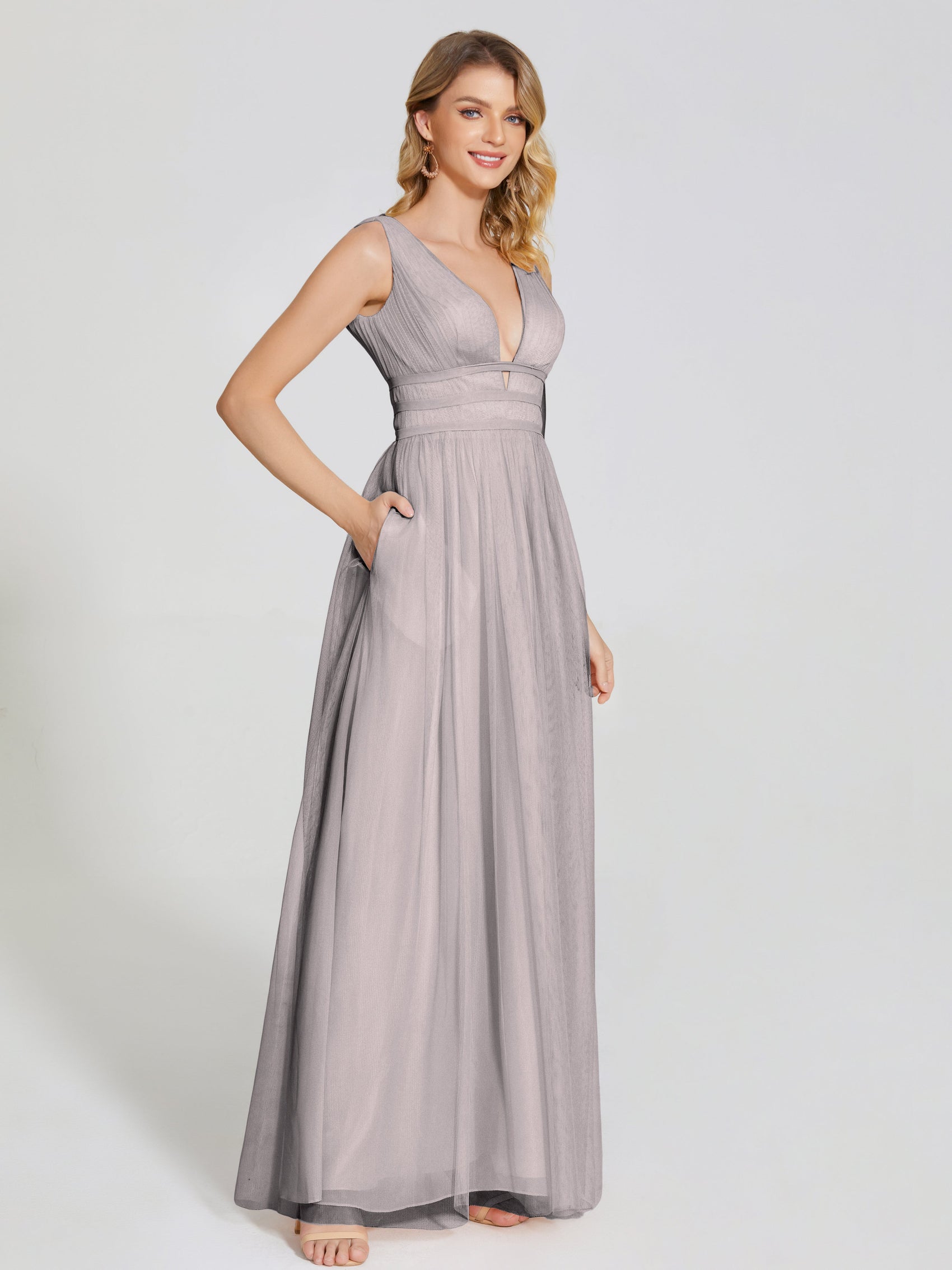 Robe de demoiselle d'honneur sexy épaule dénudée fente longue grande taille
