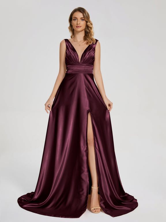 Ever-Pretty Robe De Soirée Été Longue Femme Tulle Imprimé Bretelles Col V - Robe Demoiselle D'Honneur EE02122